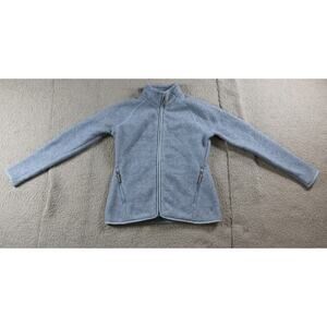 Smart Wool Sweater Womens Small Blue Merino Knit Jacket Full Zip THIS WAS WASHED